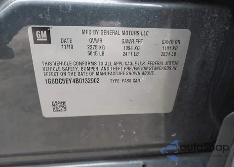 2011 Cadillac Cts Standard z USA, uszkodzony, nr VIN 1G6DC5EY4B0132902